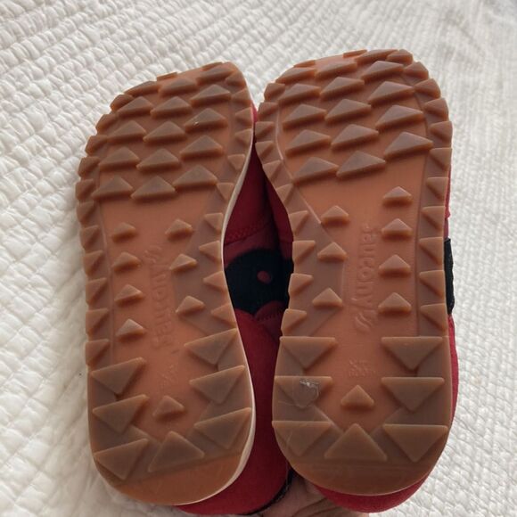 Saucony Red Suede White Laces Running Athletic Retro Sneakers Men’s Size 9 - Picture 7 of 8